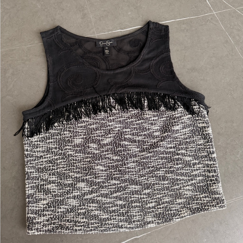 Black and Gray Sleeveless Top